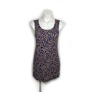 Logo by Lori Goldstein Blue and Tan Leopard Dress